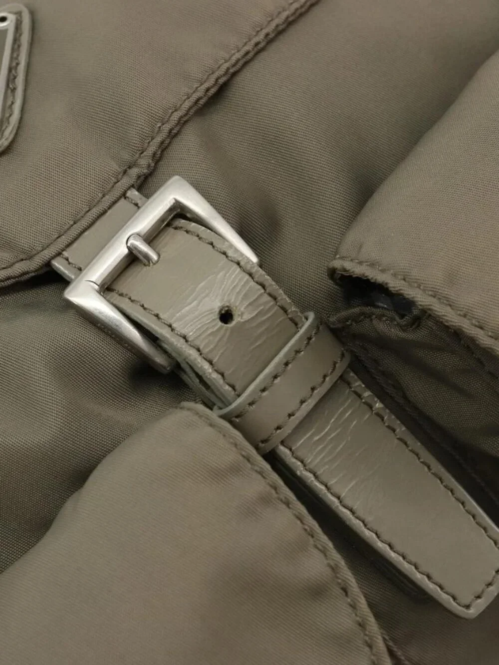 PRADA Backpack Nylon Gray Silver Auth